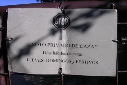 advirtiendo los días de caza